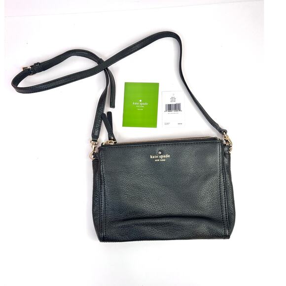 Kate Spade Cobble Hill Lilibeth Crossbody Bag Purse in Black Leather Gold - Picture 1 of 8